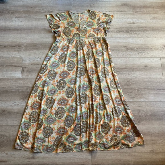 Vintage Maxi Dress House dress Mumu handmade paisley - Picture 1 of 7